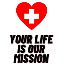 your life is our mission text design with heart