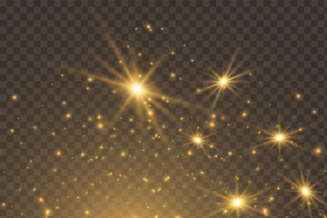 Fototapeta na wymiar Yellow sparks glitter special light effect