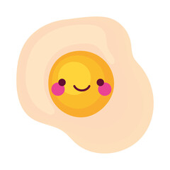 kawaii fried egg with one smiling face