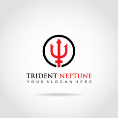 Trident Neptune template logo design.