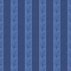 Vector Blue Tree Stripes on Seamless Repeat Pattern. Background for textile, book covers, manufacturing, wallpapers, print, gift wrap and scrapbooking.