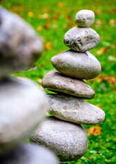 stacked rocks at a park