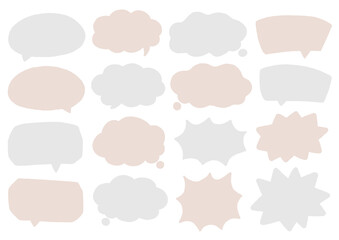 手書きの吹き出しセット　枠　フレーム
