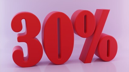 Red percentage on white background