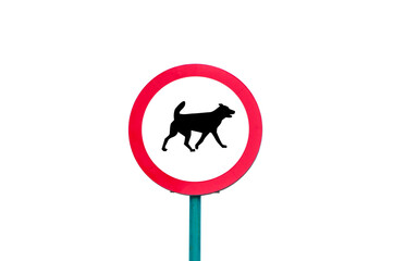 forbidden road sign. concept of the impossibility of walking animals. illustration of a prohibition to move fast