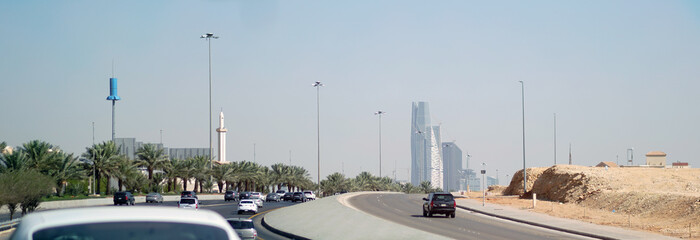 Traffic in the city of Riyadh, Saudi Arabia