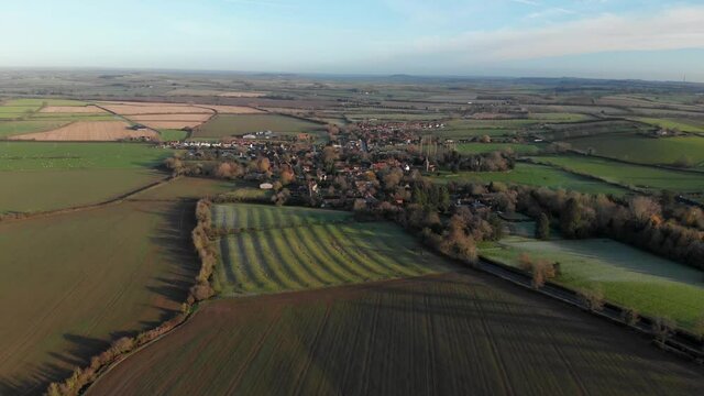 Fenny Compton Warwickshire Village Aerial Winter Landscape Colour Graded