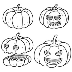 vector set of pumpkins