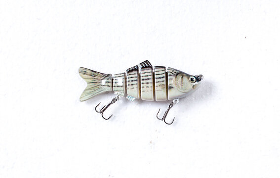 Close up product image of a fishing lure on white background
