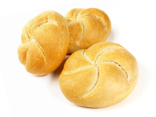 Classic German Bread Rolls on white Background - Isolated