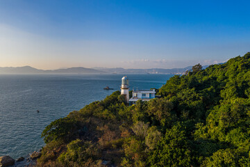 Fototapeta na wymiar Lighthouse at Victoria Harbour west, Green Island