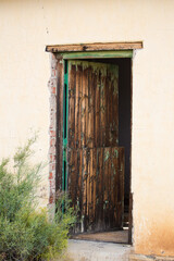 Texture of the old woden Door to an abandoned farm house in the Tankwa Karoo of South Africa