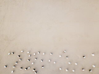 Beach chairs from above