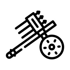 hwacha ancient weapon line icon vector illustration