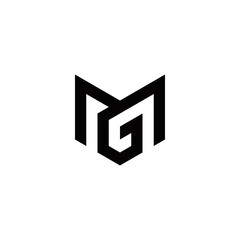 m g mg gm initial logo design vector graphic idea creative - obrazy, fototapety, plakaty