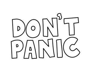 dont panic lettering doodle line style icon