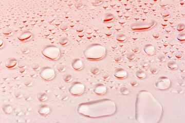 Water drops texture background. Water drops. Red.Selective focus.