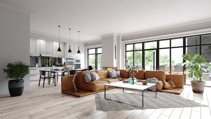 Fototapeta premium modern living room interior