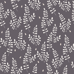 Botanical Seamless Pattern. Tree branch with leaves. The concept of ecology, environment, nature conservation. For paper, covers, fabrics