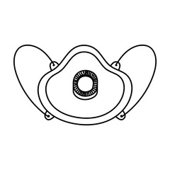 safety mask covid19 pandemic in white background line style icon