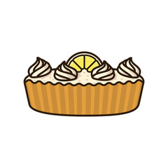 Lemon Meringue Pie isolated vector illustration for Lemon Meringue Pie Day on August 15. Spanish sweet food and pastry symbo