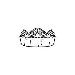 Lemon Meringue Pie line icon. Spanish sweet food and pastry symbol for Lemon Meringue Pie Day on August 15.