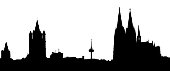 Vektor Silhouette Skyline von K&ouml;ln in Deutschland