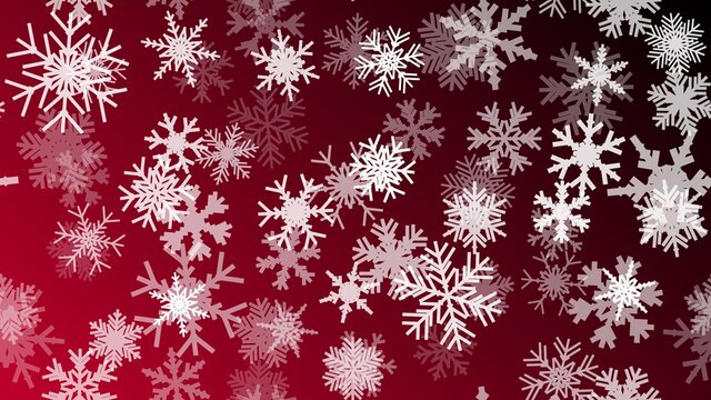Red Christmas background snow illustration xmas. snowfall ornament