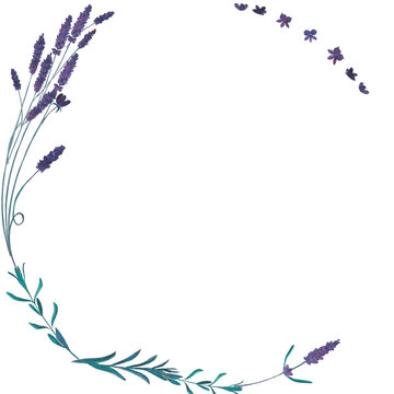 Lavender light frame on white background