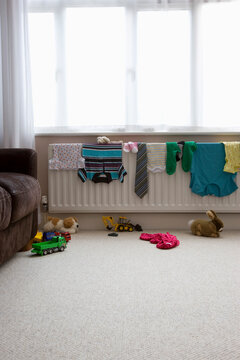 Clothes Drying On Radiator