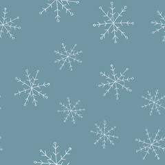 Fototapeta premium Simple design, graphic element. Floral vector Xmas celebration. Blue winter pattern in modern style.