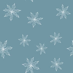Fototapeta premium Simple design, graphic element. Floral vector Xmas celebration. Blue winter pattern in modern style.