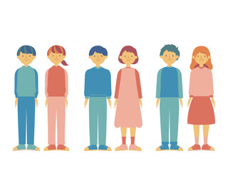 illustration set of male and female children