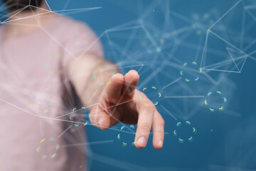 technology binary code interface digital touch