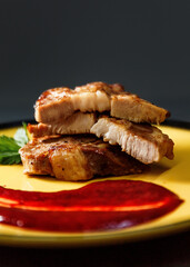 Grilled meat, delicious home cooking