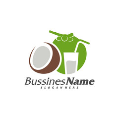 Coconut logo vector template, Creative Coconut logo design concepts, Icon symbol, Illustration
