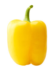Fresh yellow bell pepper isolated on white background. Clipping Path.