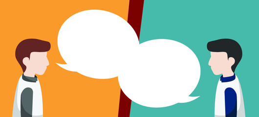 Men with conversation bubble on vextor illustration for infographic element and template