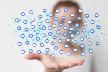 data network 3d digital info