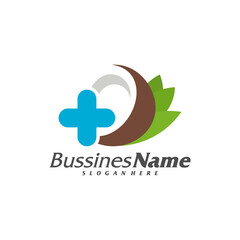 Obraz premium Health Coconut logo vector template, Creative Coconut logo design concepts, Icon symbol, Illustration