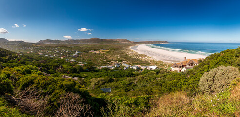 Fototapeta na wymiar Panorama view of Noordhoek Long Beach near Cape Town, South Africa.