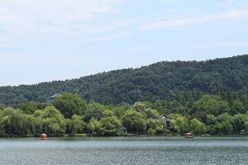 West Lake Xihu Park Scene View at Hangzhou, China