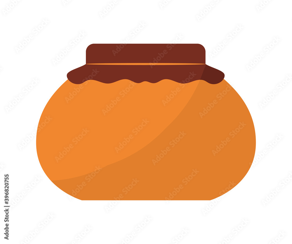 Sticker jar of honey with orange color