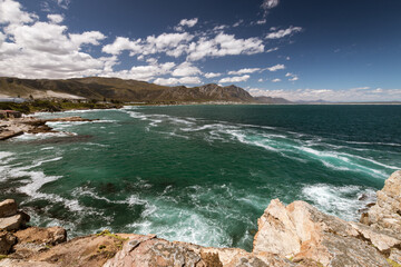 Fototapeta na wymiar Scenic view of Hermanus and Walker Bay near Cape Town, South Africa.