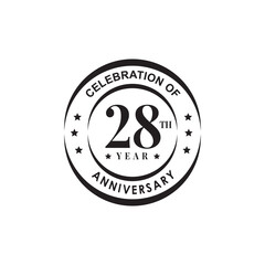 28th anniversary logo design template