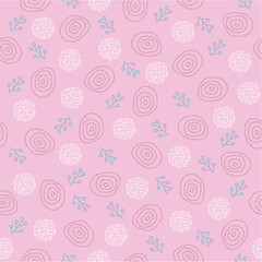 Seamless pattern with hand drawn abstract design / Pink