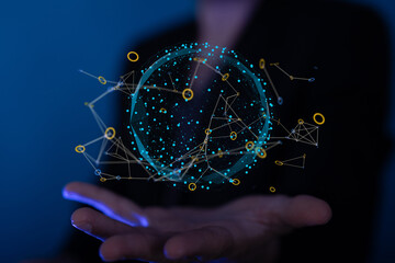 Global digital connections with technology.