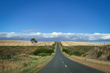 Scenic view of landscape at Overberg district, South Africa.