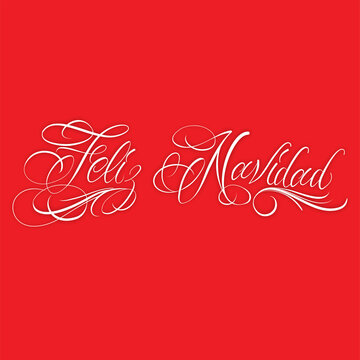 Caligraf&iacute;a en espa&ntilde;ol dice Feliz Navidad