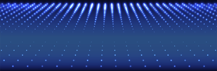 3d surface. Abstract blue background. Unfocused glowing dots. Vector template